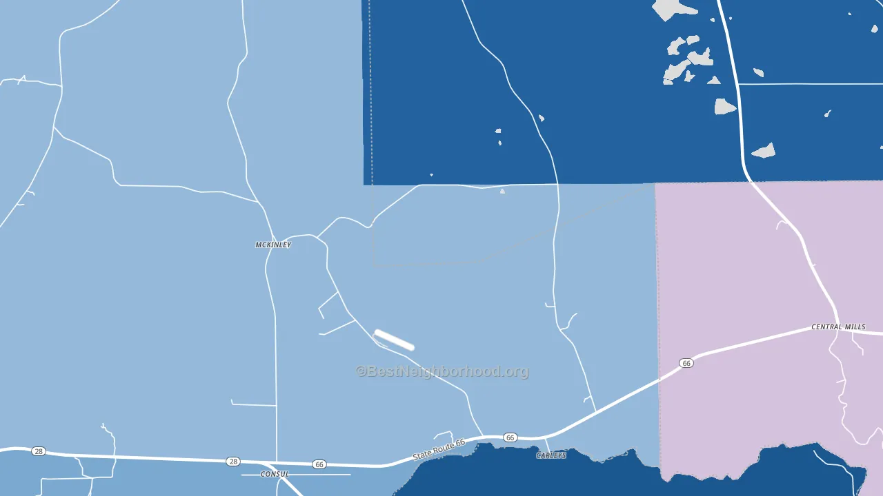 McKinley, AL block-group political-lean map