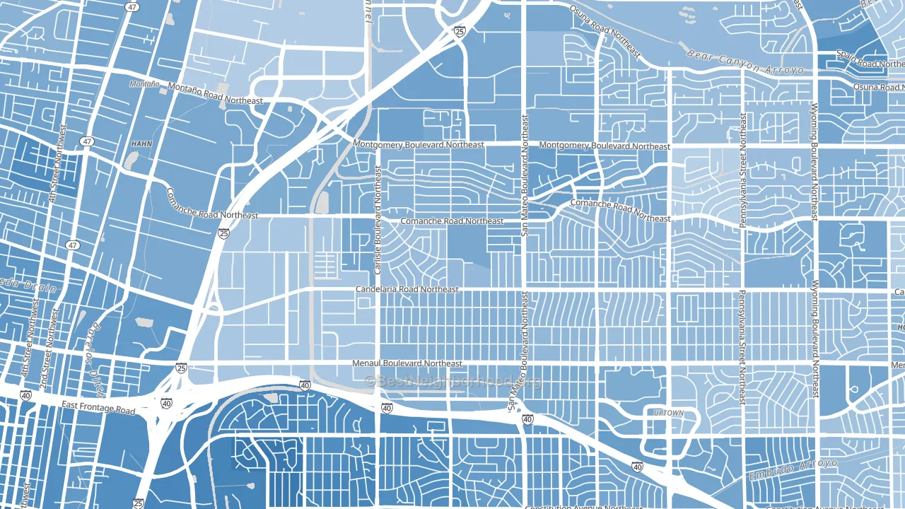 McKinley, Albuquerque, NM block-group political-lean map