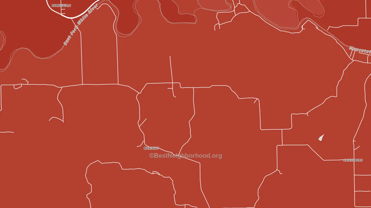 McKinley, IN block-group political-lean map