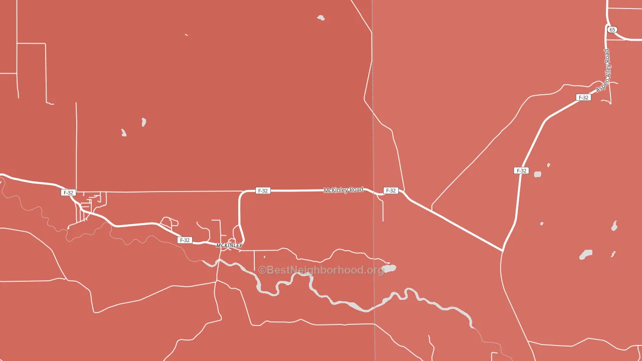 McKinley, MI block-group political-lean map