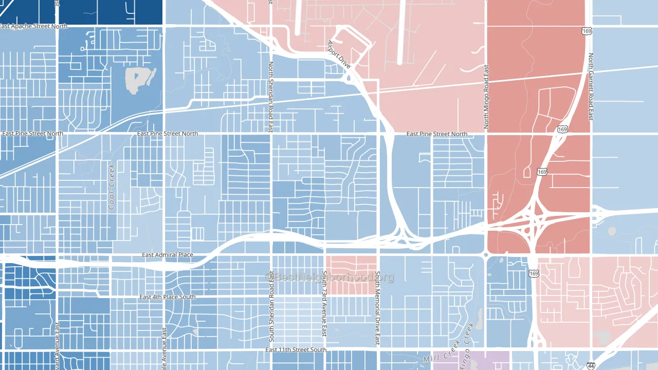 McKinley Mitchell, Tulsa, OK block-group political-lean map