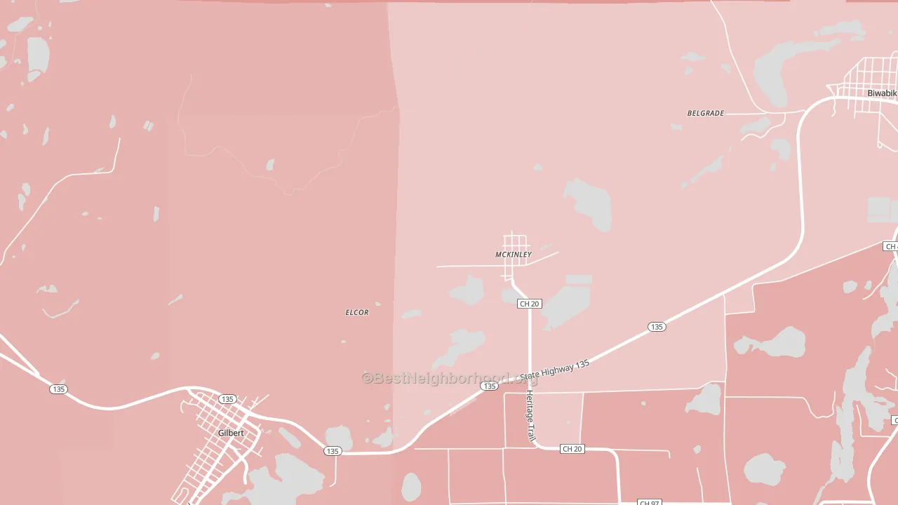 McKinley, MN block-group political-lean map