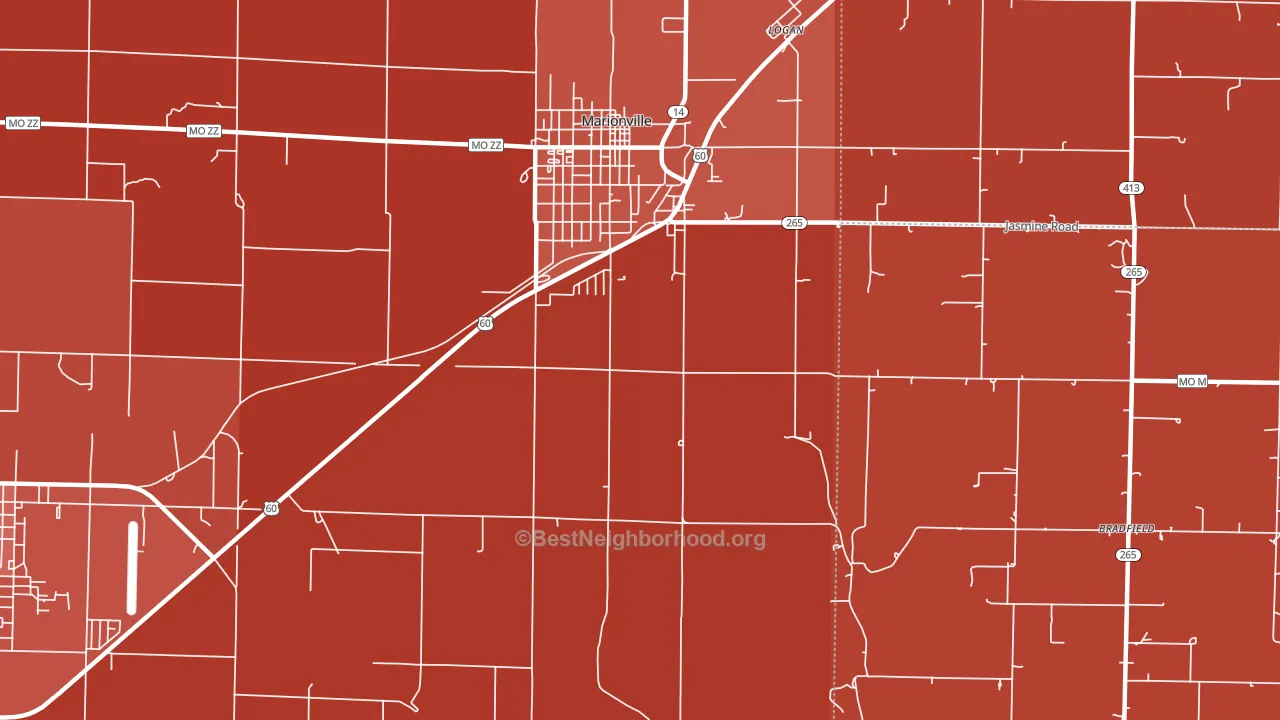 McKinley, MO block-group political-lean map