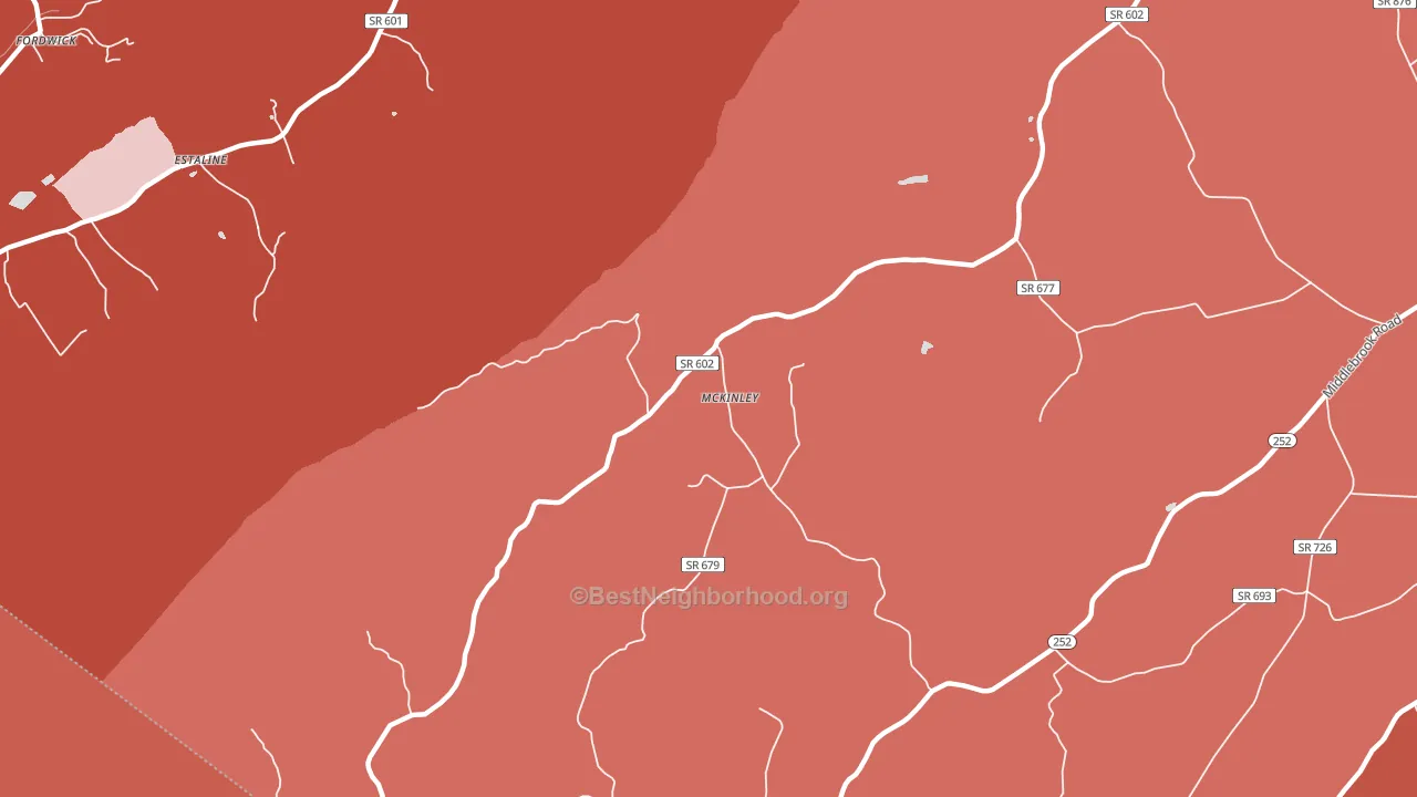 McKinley, VA block-group political-lean map