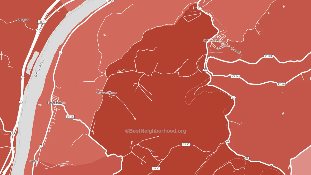 McKinleyville, WV block-group political-lean map