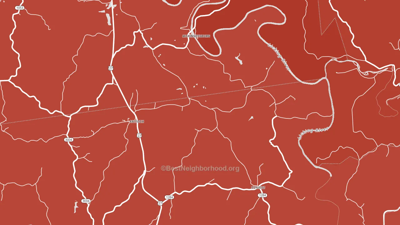 McKinneysburg, KY block-group political-lean map