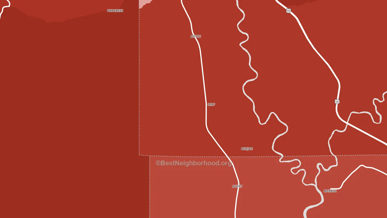 McLain, MS block-group political-lean map