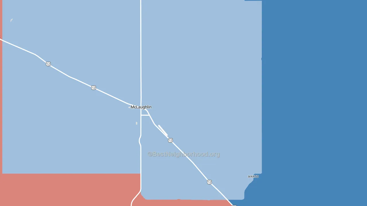 McLaughlin, SD block-group political-lean map
