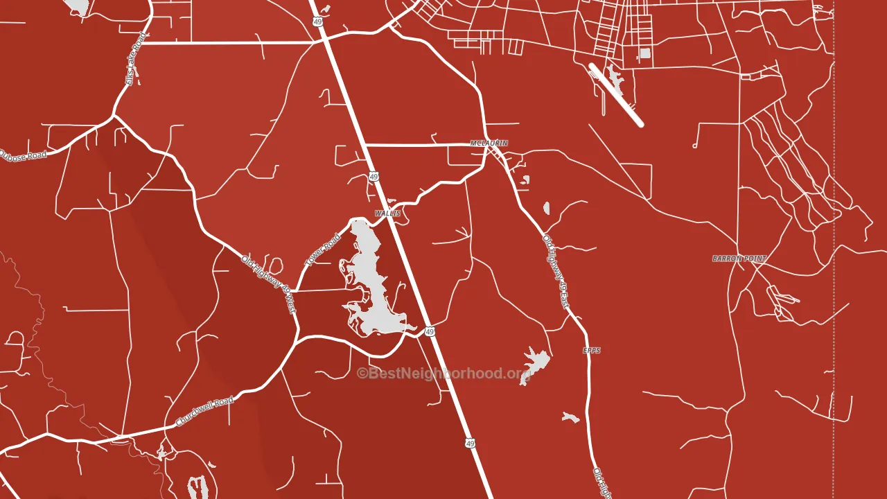 McLaurin, MS block-group political-lean map