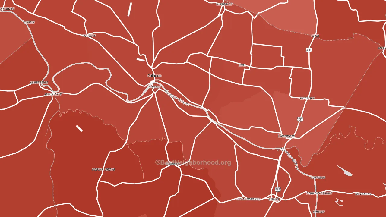 McLean County, KY block-group political-lean map