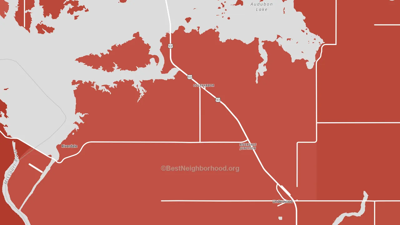 McLean County, ND block-group political-lean map