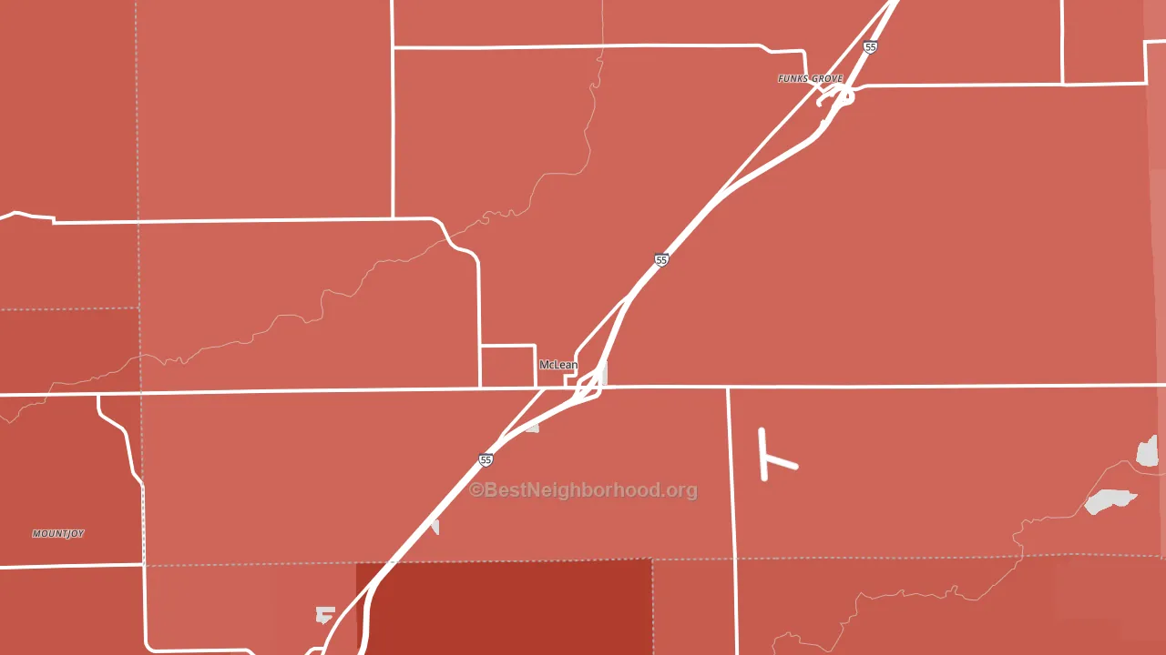 McLean, IL block-group political-lean map