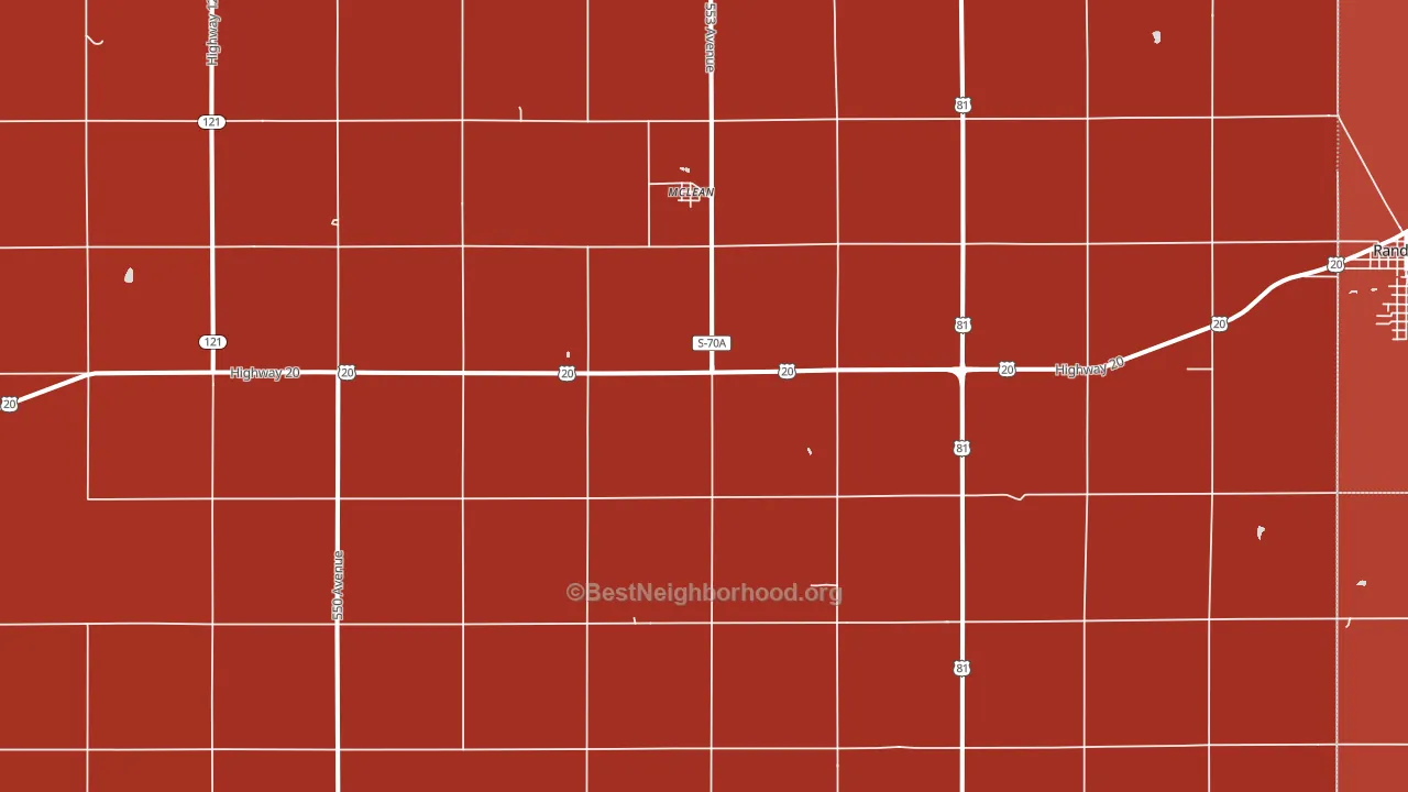Mclean, NE block-group political-lean map