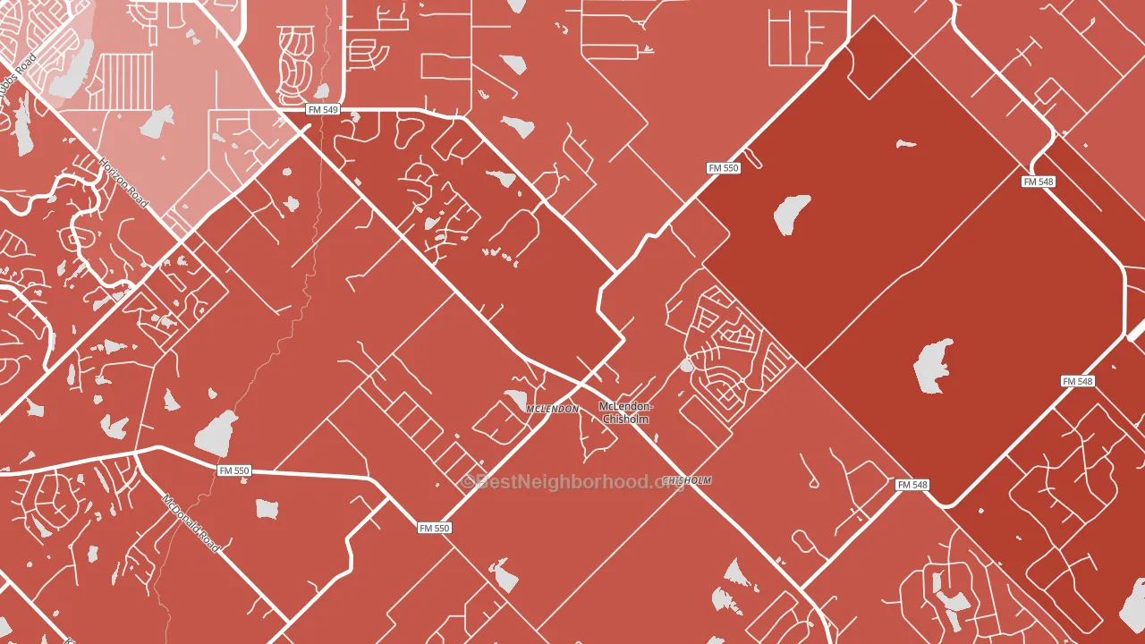 McLendon-Chisholm, TX block-group political-lean map