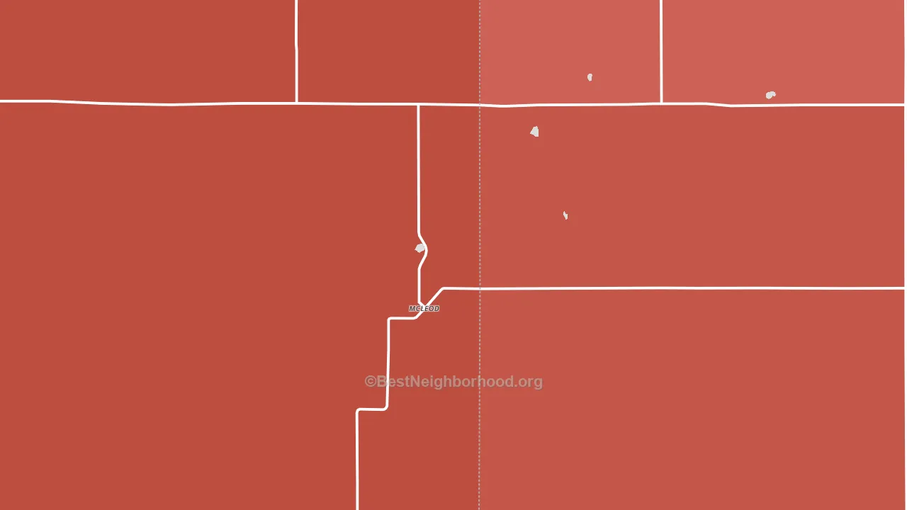 Mcleod, ND block-group political-lean map