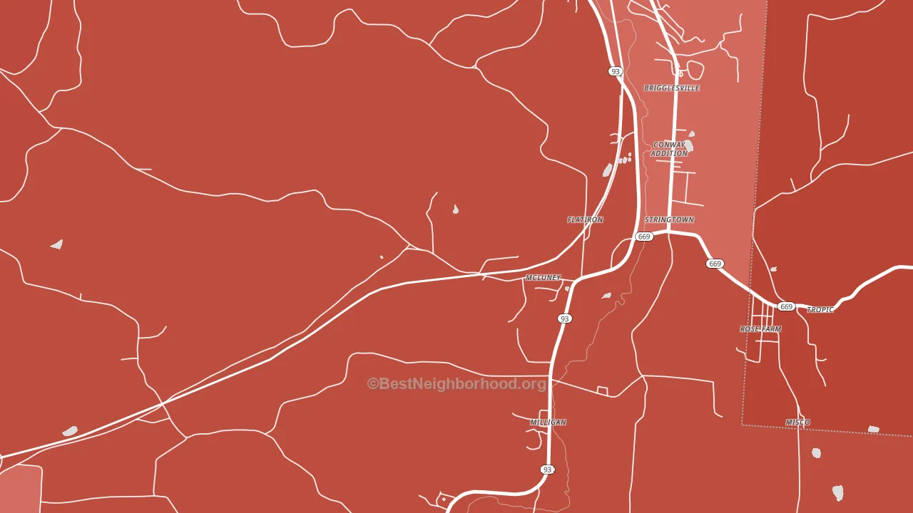 McLuney, OH block-group political-lean map