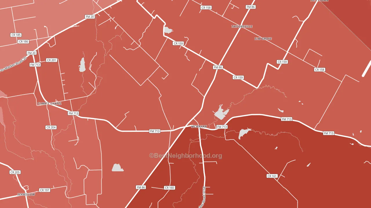 McMahan, TX block-group political-lean map