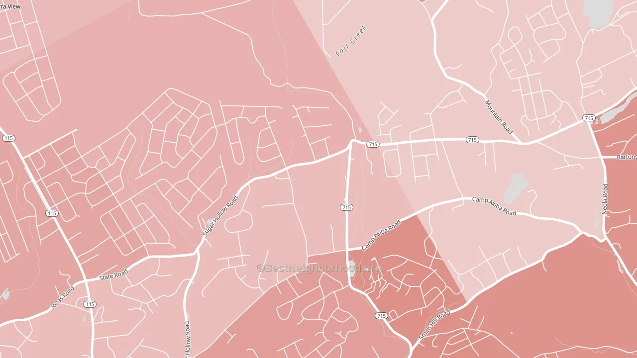 McMichaels, PA block-group political-lean map