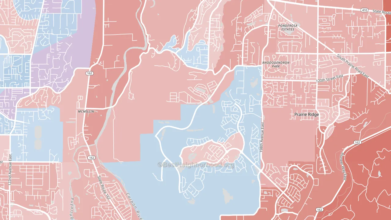 McMillin, WA block-group political-lean map