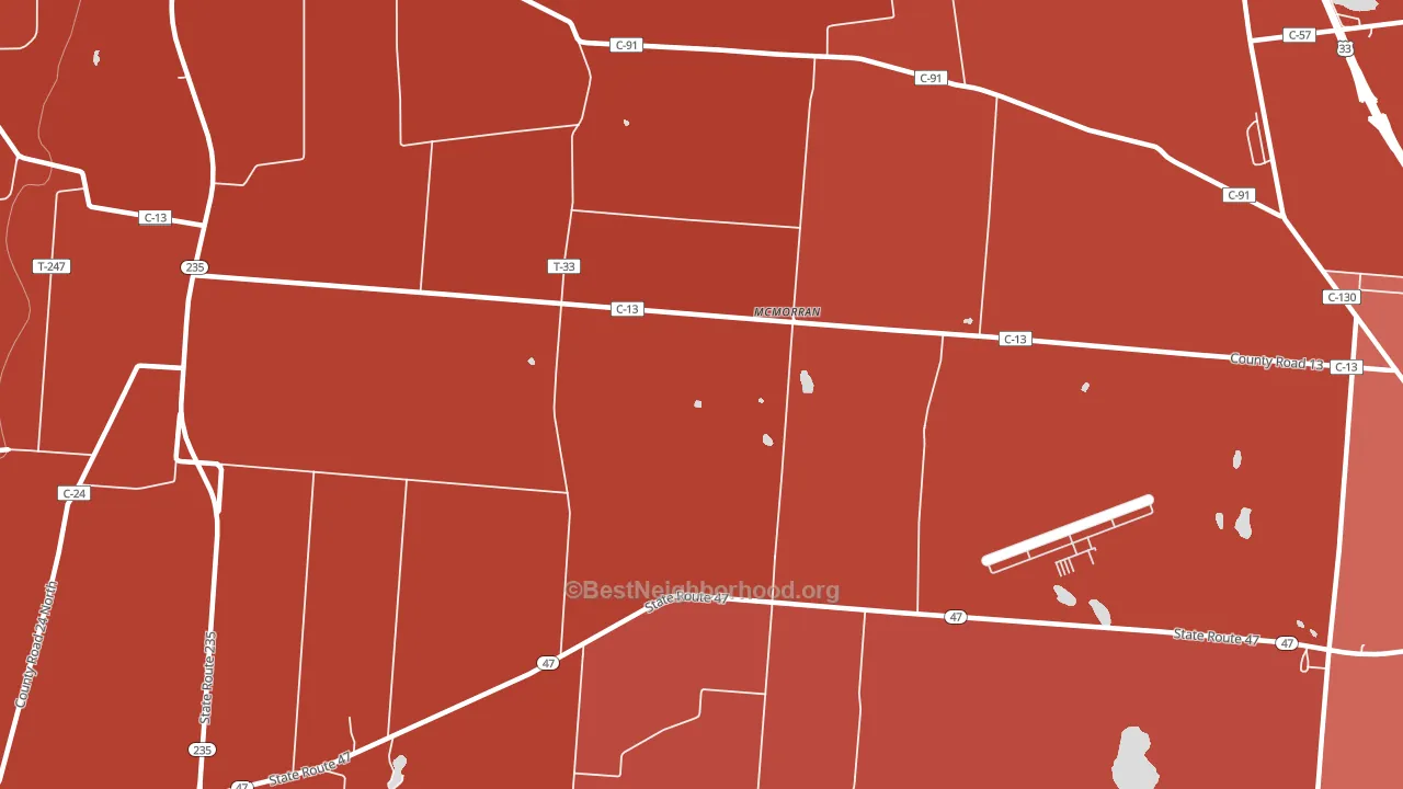 McMorran, OH block-group political-lean map