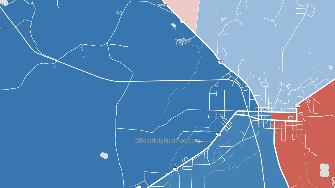 McMullen, AL block-group political-lean map