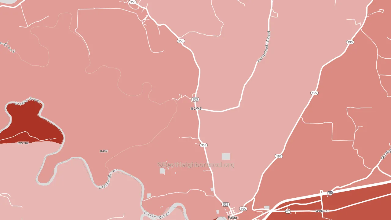 McNab, AR block-group political-lean map