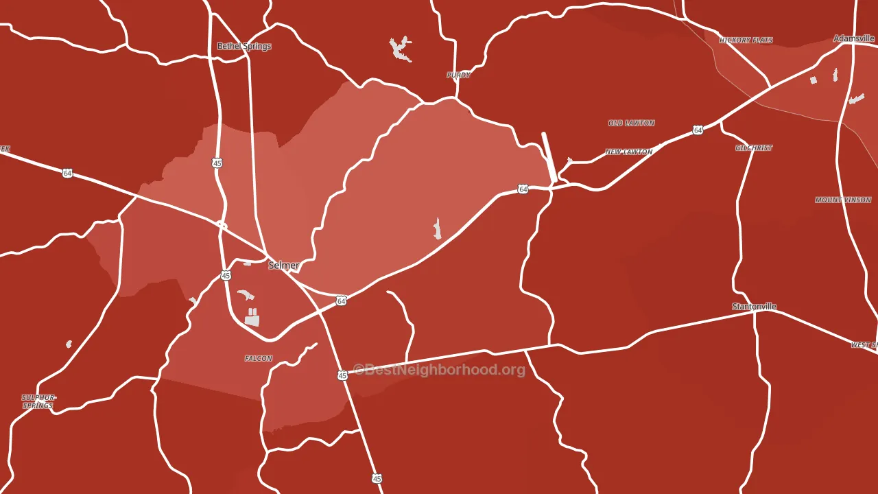 McNairy County, TN block-group political-lean map