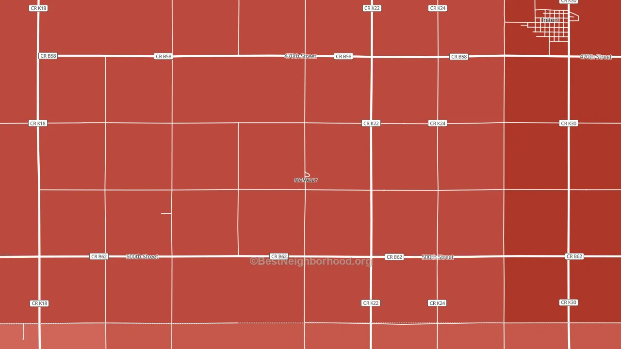 McNally, IA block-group political-lean map
