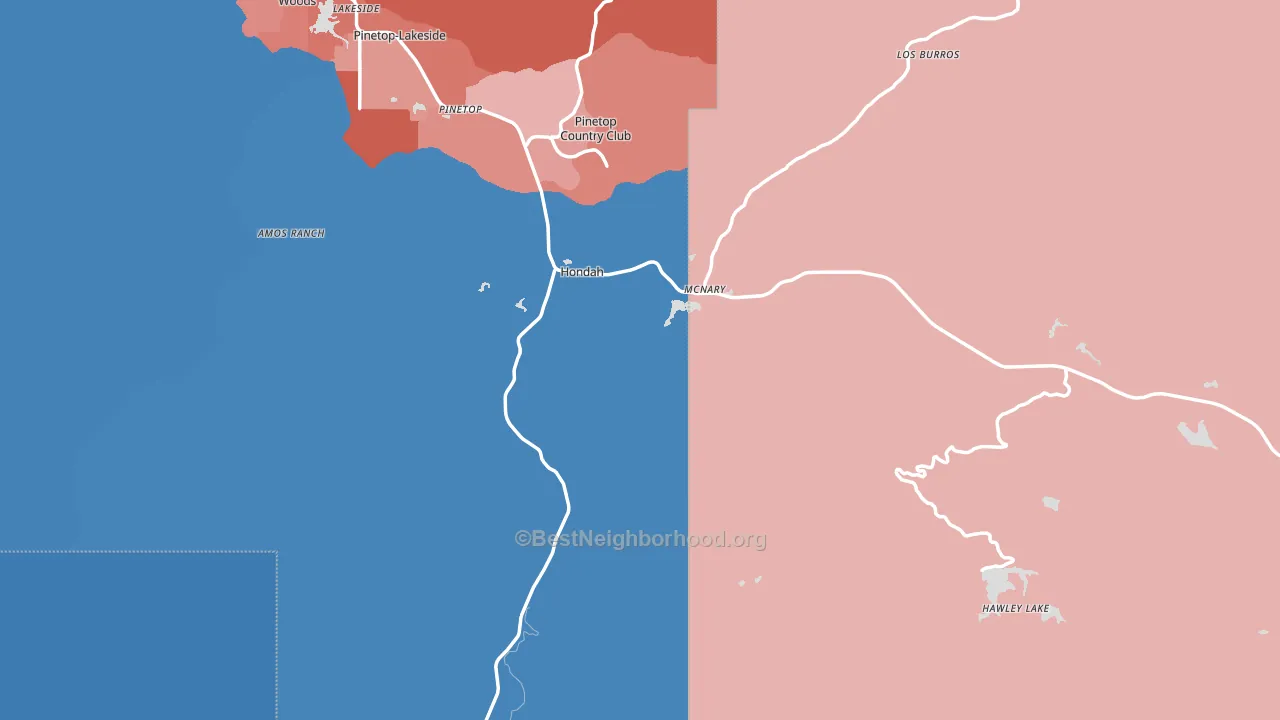 McNary, AZ block-group political-lean map