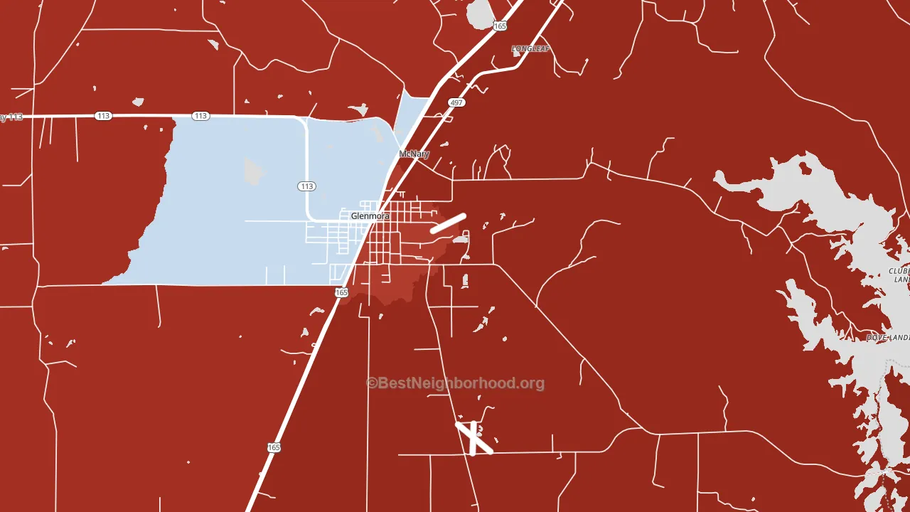 McNary, LA block-group political-lean map