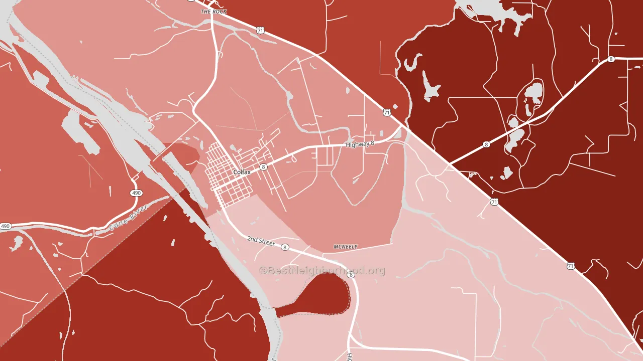 McNeely, LA block-group political-lean map