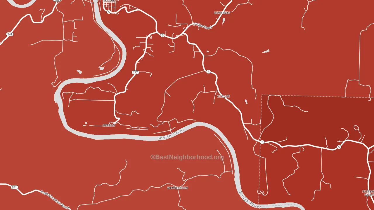 McPhearson, AR block-group political-lean map