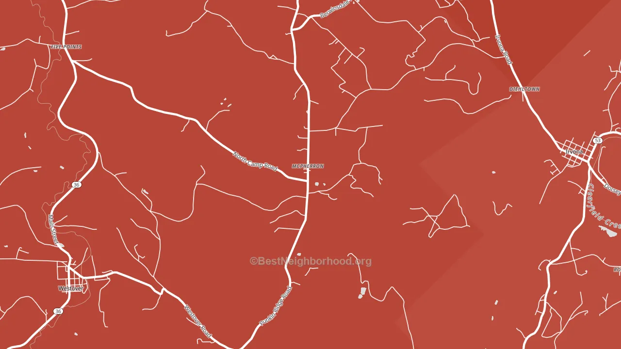 McPherron, PA block-group political-lean map