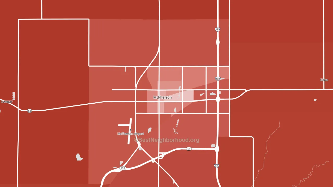 McPherson, KS block-group political-lean map