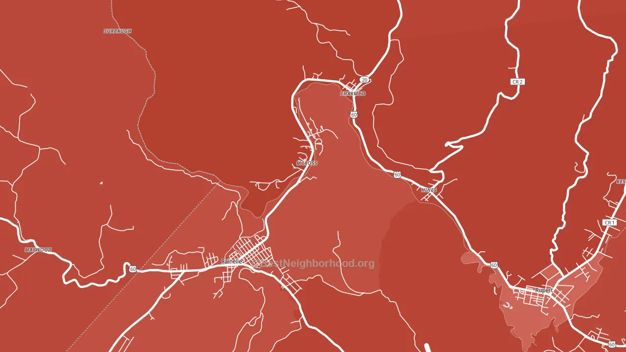 McRoss, WV block-group political-lean map