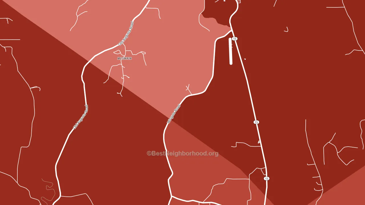 McSwain, MS block-group political-lean map
