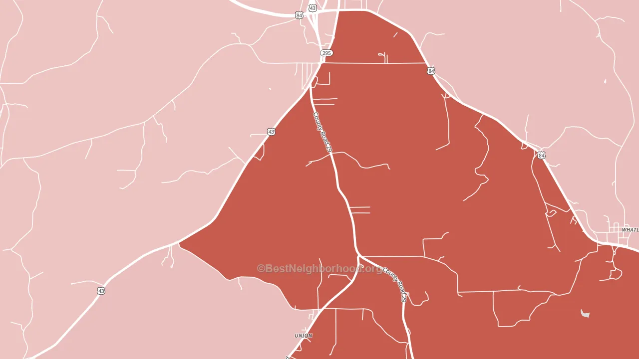 McVay, AL block-group political-lean map