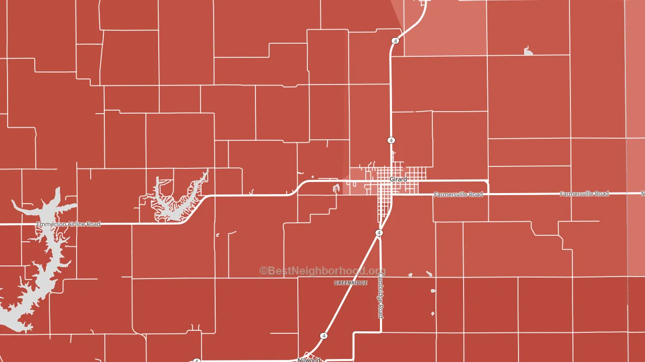 McVey, IL block-group political-lean map
