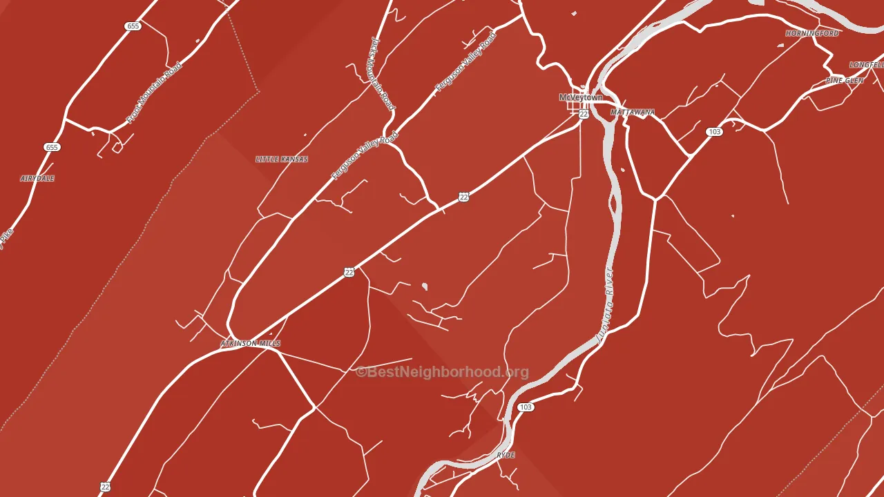 Mcveytown, PA block-group political-lean map
