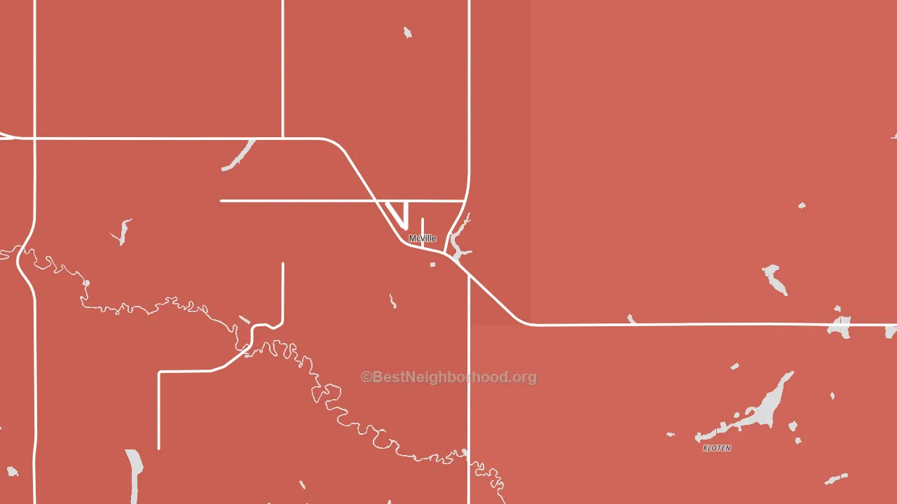 Mcville, ND block-group political-lean map