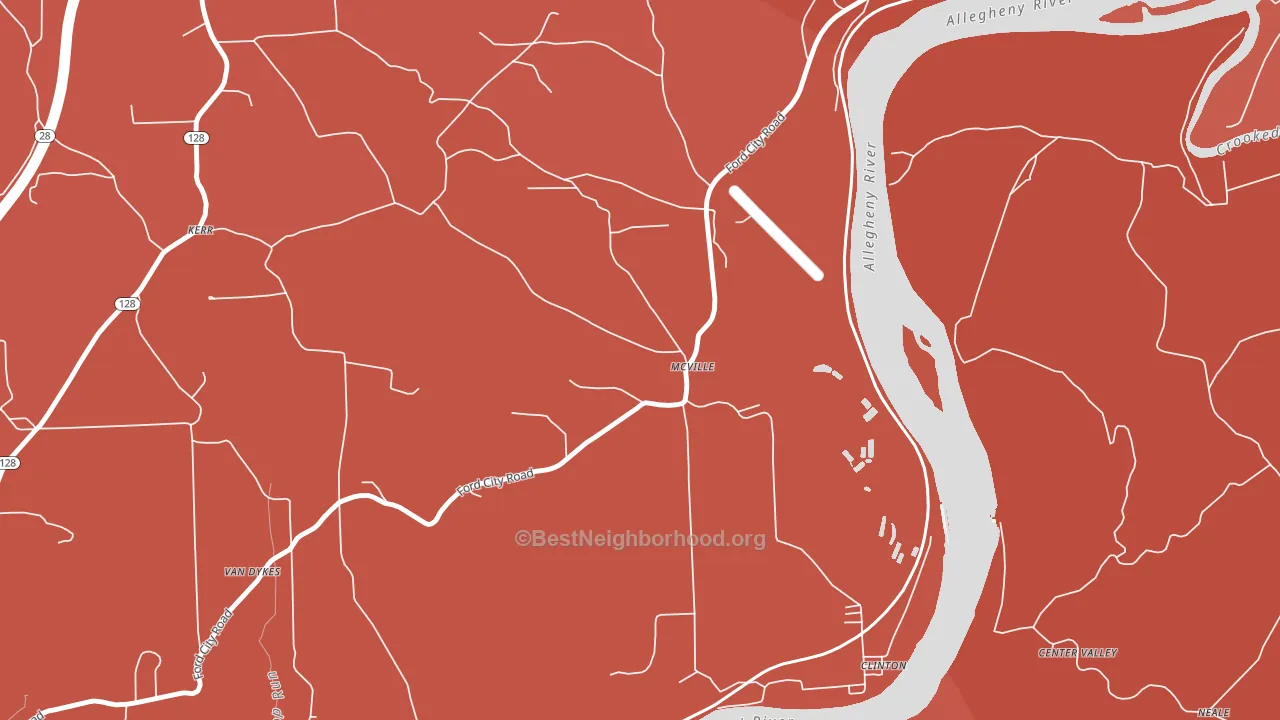 McVille, PA block-group political-lean map