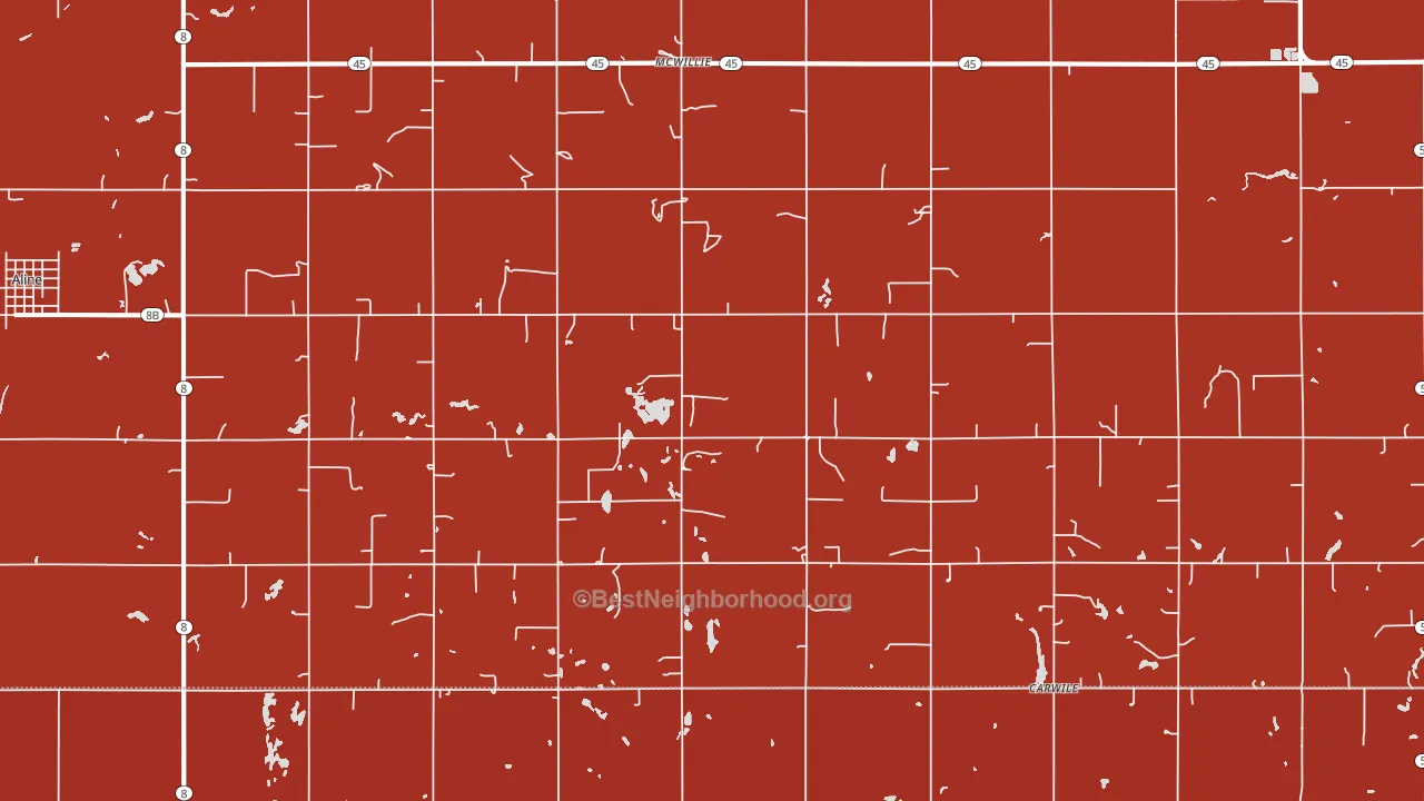 McWillie, OK block-group political-lean map
