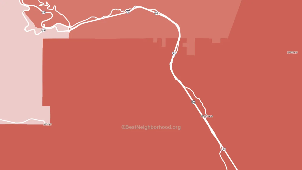 Meacham, OR block-group political-lean map