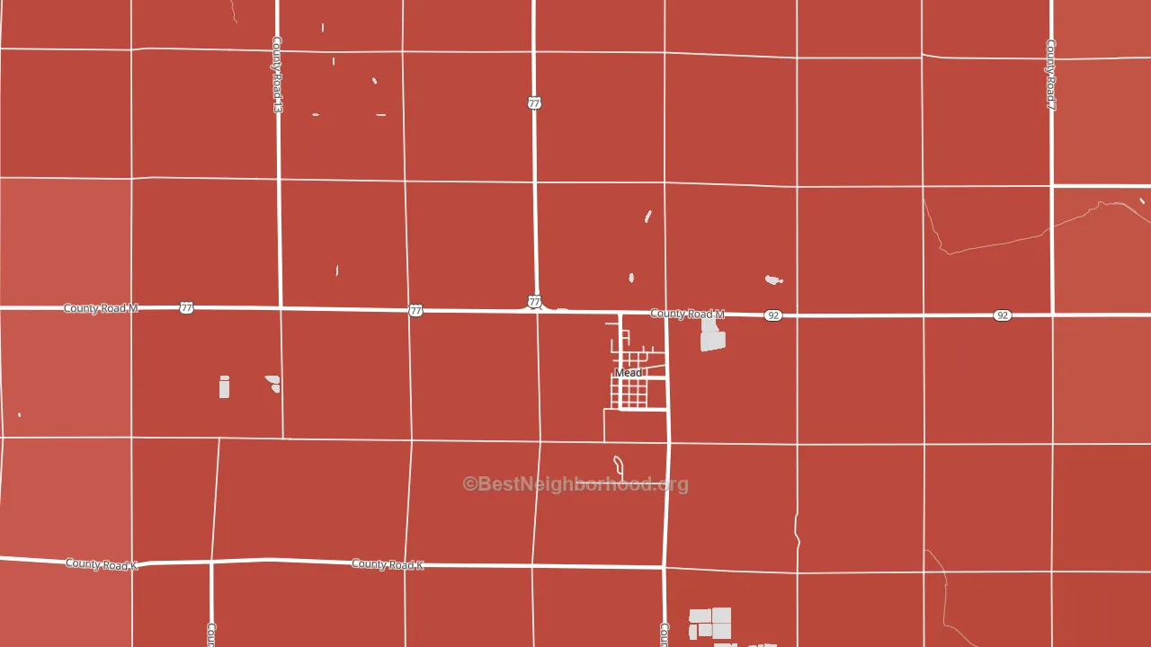 Mead, NE block-group political-lean map