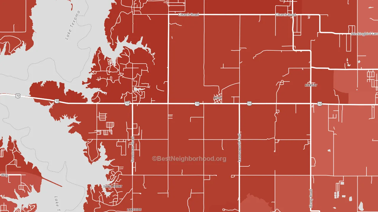 Mead, OK block-group political-lean map