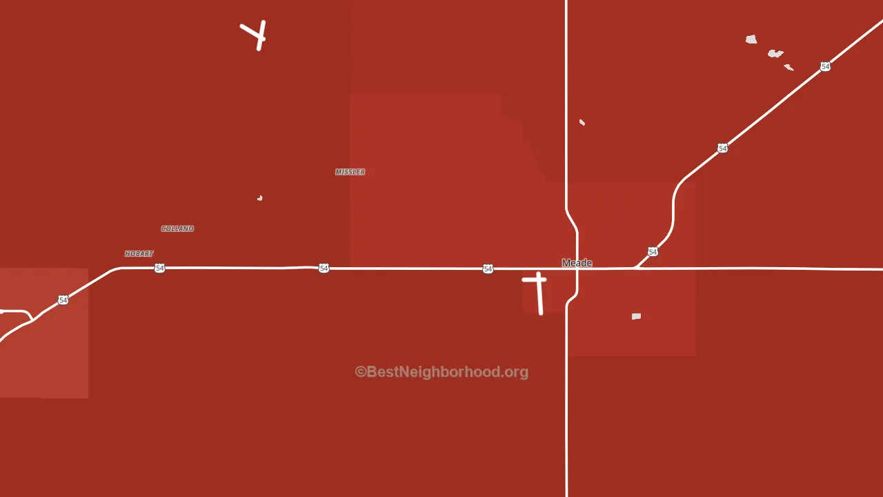 Meade County, KS block-group political-lean map