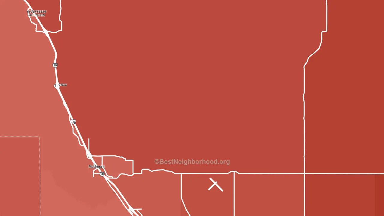 Meade County, SD block-group political-lean map