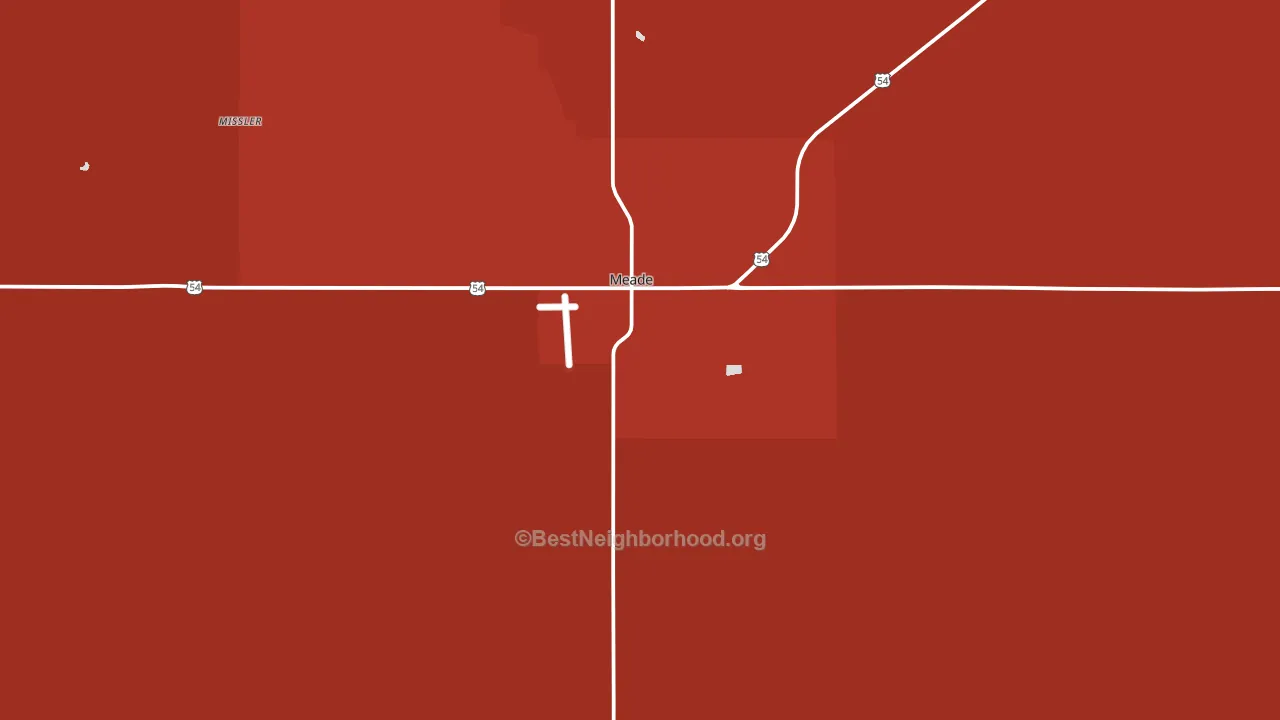 Meade, KS block-group political-lean map