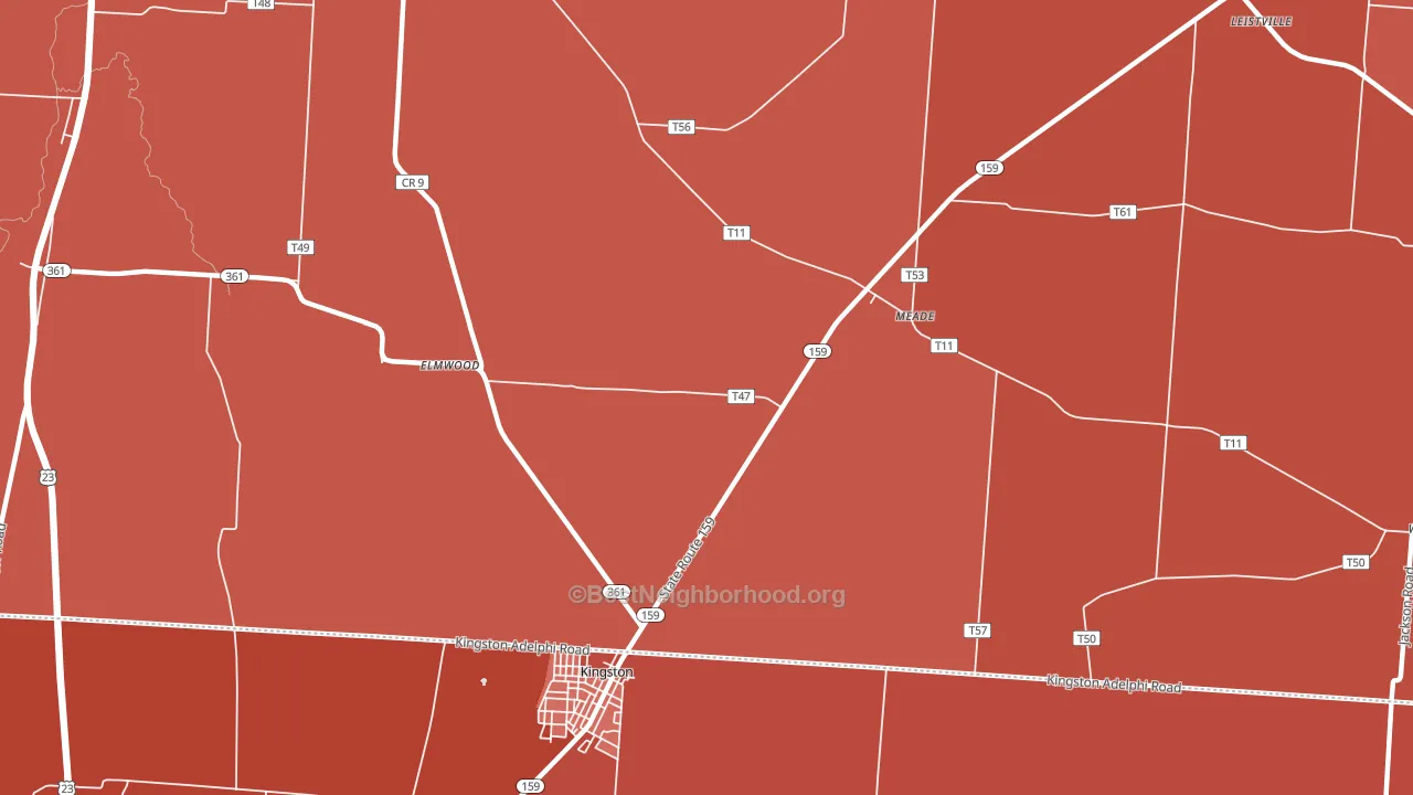 Meade, OH block-group political-lean map