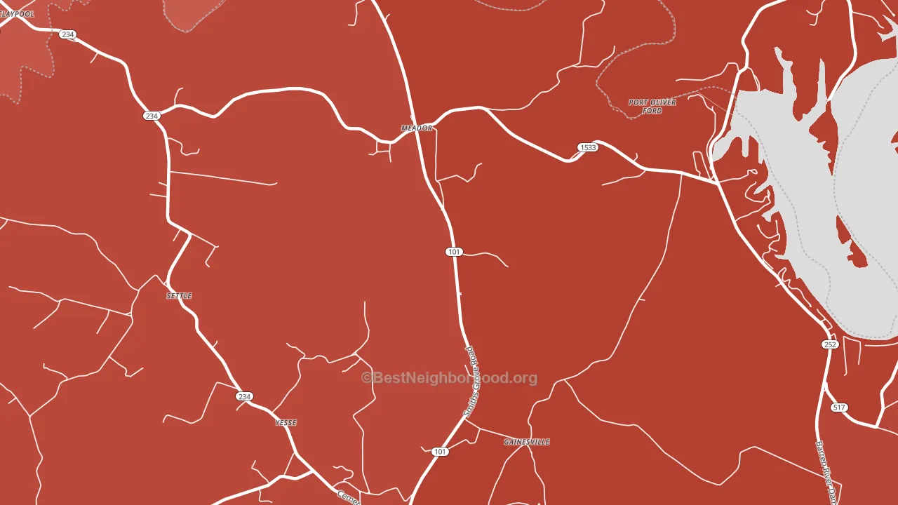 Meador, KY block-group political-lean map